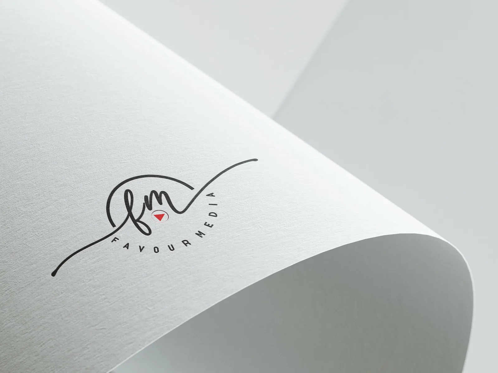Embossed logo on white paper