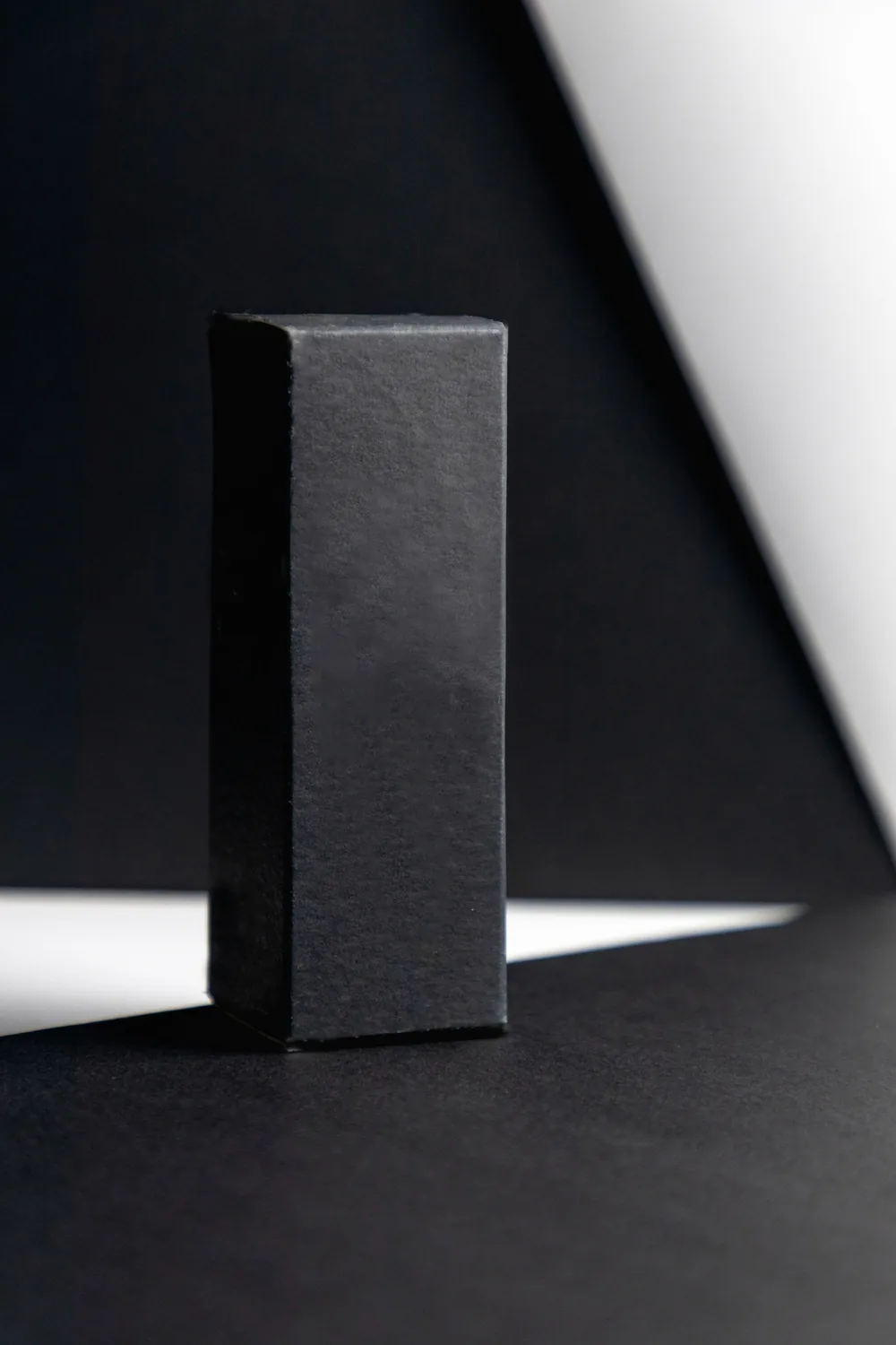 Black tea box in soft grey light for Noir Tea Co.